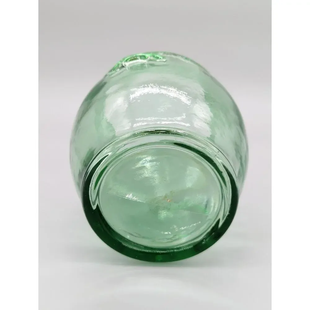 Green Embossed Kitchen Glass Storage Jar With Decorative Apples Cork Lid 7
